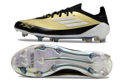 Men's Adidas F50 Elite FG Firm Ground Low-Tops Football Boots - Gold/Black/White