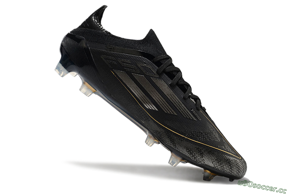 Men's Adidas F50 Elite FG Firm Ground Low-Tops Football Boots - Black/Silver/Gold 4