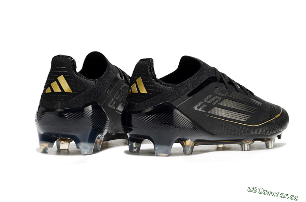 Men's Adidas F50 Elite FG Firm Ground Low-Tops Football Boots - Black/Silver/Gold 6