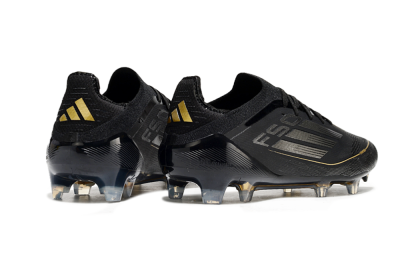 Men's Adidas F50 Elite FG Firm Ground Low-Tops Football Boots - Black/Silver/Gold