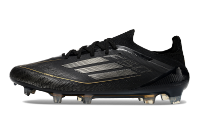 Men's Adidas F50 Elite FG Firm Ground Low-Tops Football Boots - Black/Silver/Gold