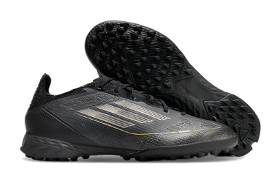 Men's Adidas F50 Pro TF Artificial Turf Low-Tops Football Shoes - Black/Silver/Gold