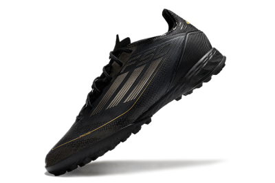 Men's Adidas F50 Pro TF Artificial Turf Low-Tops Football Shoes - Black/Silver/Gold