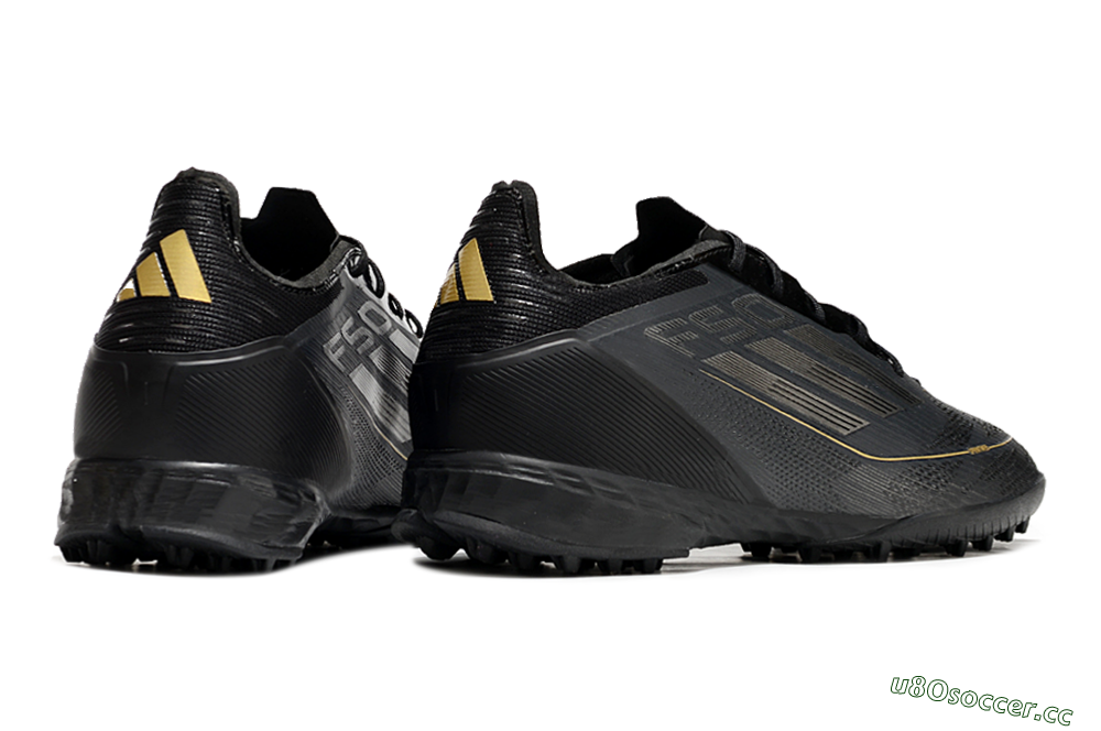 Men's Adidas F50 Pro TF Artificial Turf Low-Tops Football Shoes - Black/Silver/Gold 6