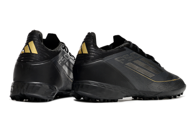 Men's Adidas F50 Pro TF Artificial Turf Low-Tops Football Shoes - Black/Silver/Gold