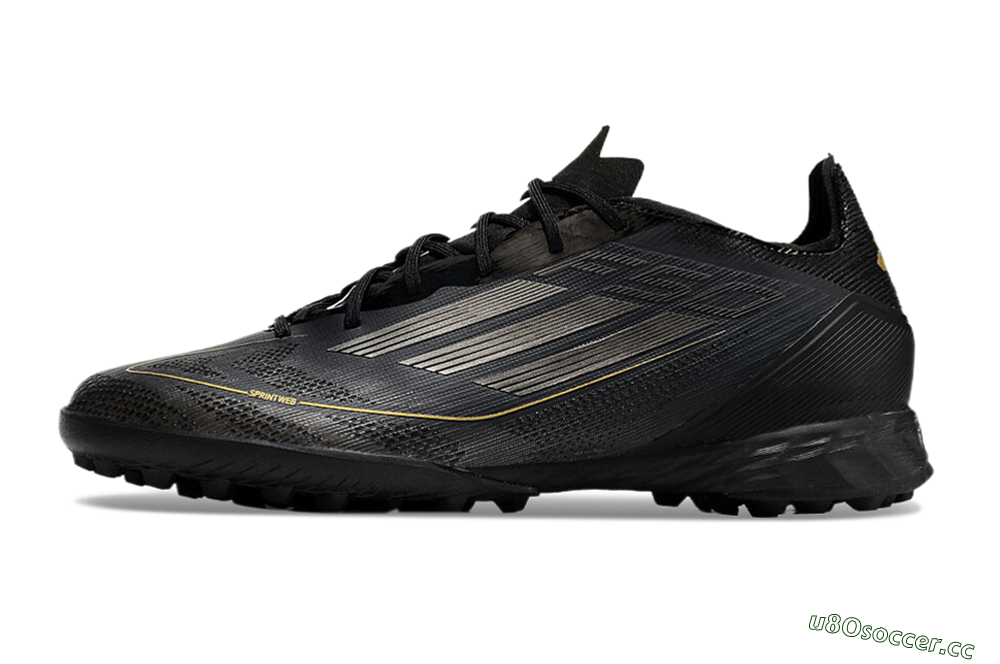 Men's Adidas F50 Pro TF Artificial Turf Low-Tops Football Shoes - Black/Silver/Gold 0