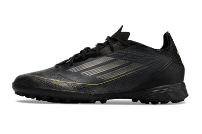Men's Adidas F50 Pro TF Artificial Turf Low-Tops Football Shoes - Black/Silver/Gold