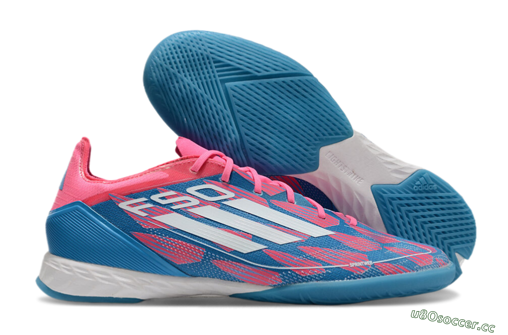 Men's Adidas F50 Pro IC Indoor & Futsal Low-Tops Football Shoes - Blue/Red/White 2