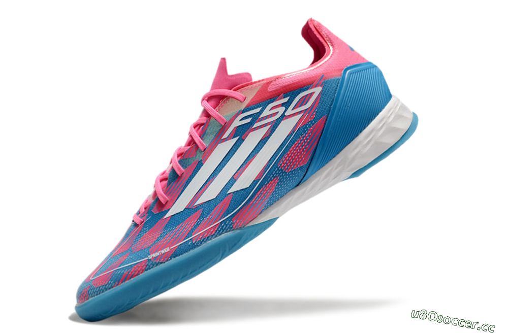 Men's Adidas F50 Pro IC Indoor & Futsal Low-Tops Football Shoes - Blue/Red/White 5