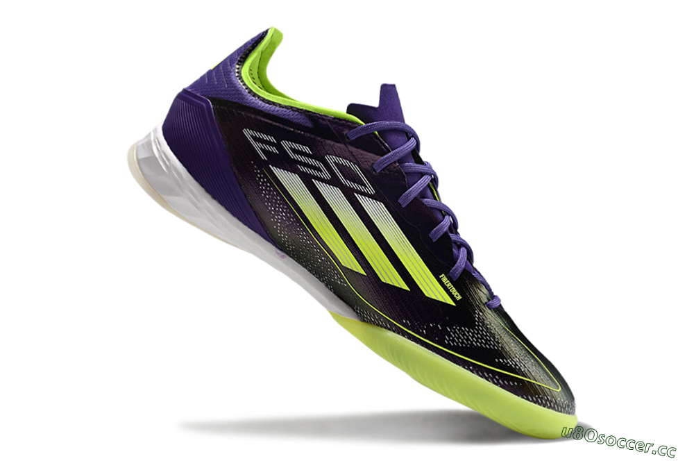 Men's Adidas F50 Pro IC Indoor & Futsal Low-Tops Football Shoes - Purple/Yellow/White 4