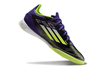 Men's Adidas F50 Pro IC Indoor & Futsal Low-Tops Football Shoes - Purple/Yellow/White