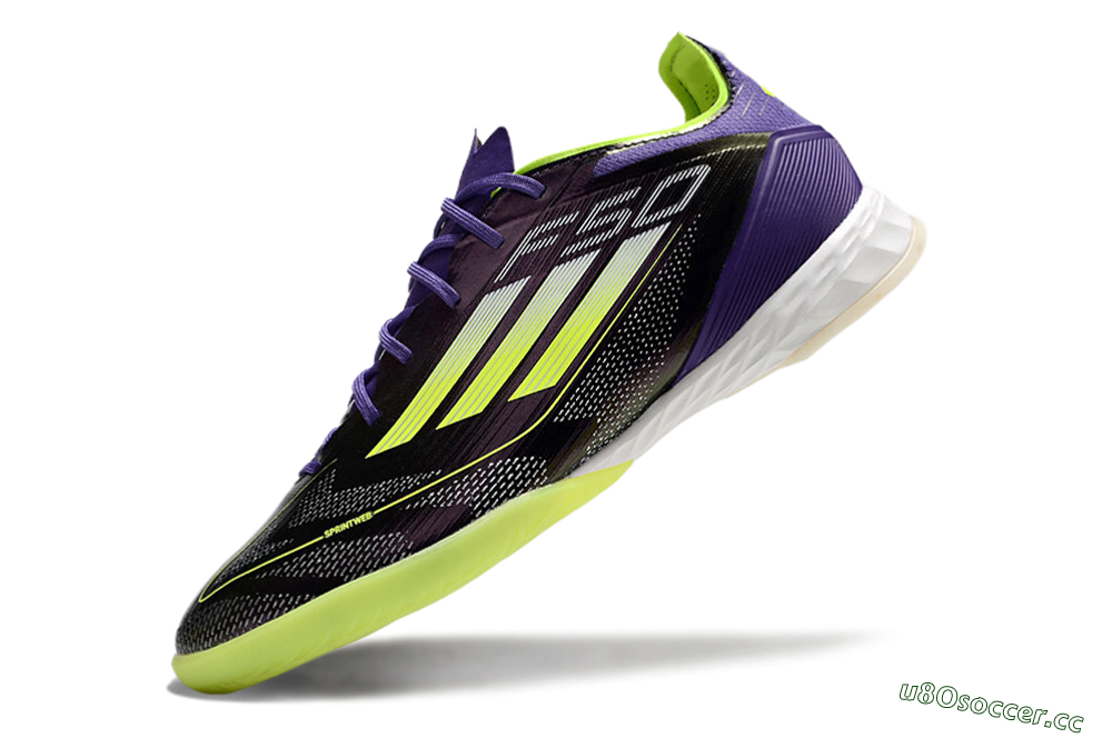 Men's Adidas F50 Pro IC Indoor & Futsal Low-Tops Football Shoes - Purple/Yellow/White 5