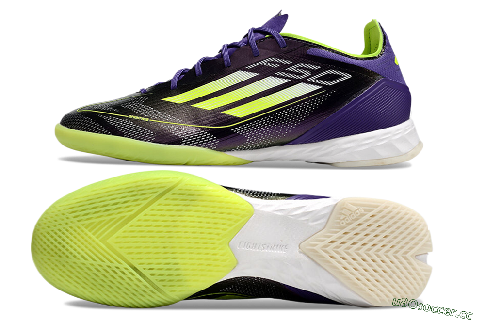 Men's Adidas F50 Pro IC Indoor & Futsal Low-Tops Football Shoes - Purple/Yellow/White 1