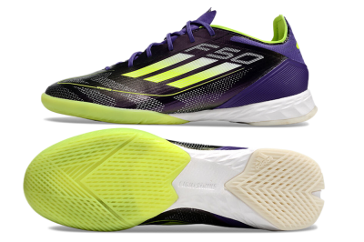 Men's Adidas F50 Pro IC Indoor & Futsal Low-Tops Football Shoes - Purple/Yellow/White