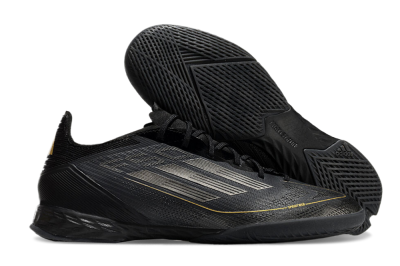 Men's Adidas F50 Pro IC Indoor & Futsal Low-Tops Football Shoes - Black/Silver/Gold