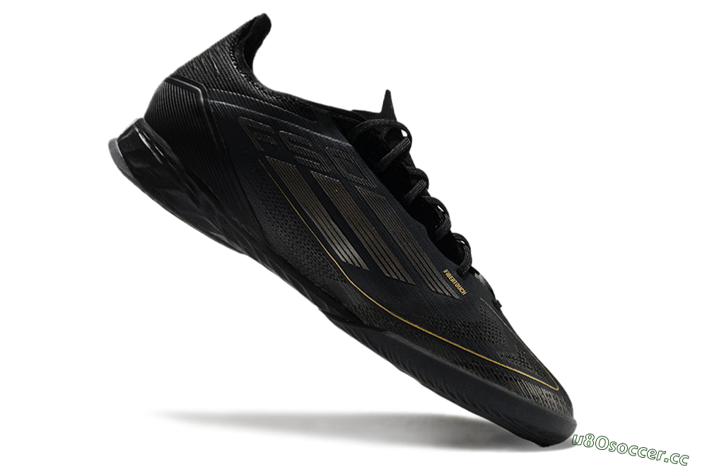 Men's Adidas F50 Pro IC Indoor & Futsal Low-Tops Football Shoes - Black/Silver/Gold 4