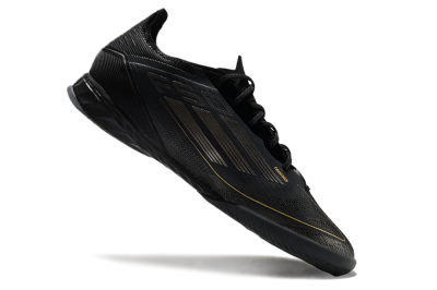 Men's Adidas F50 Pro IC Indoor & Futsal Low-Tops Football Shoes - Black/Silver/Gold