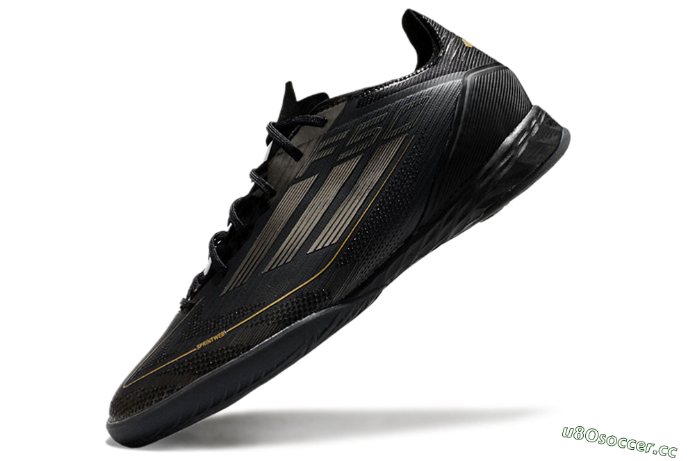 Men's Adidas F50 Pro IC Indoor & Futsal Low-Tops Football Shoes - Black/Silver/Gold 5