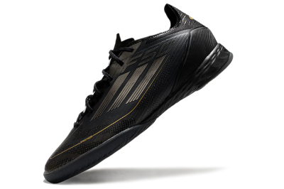 Men's Adidas F50 Pro IC Indoor & Futsal Low-Tops Football Shoes - Black/Silver/Gold