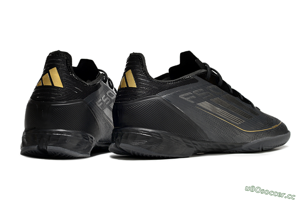 Men's Adidas F50 Pro IC Indoor & Futsal Low-Tops Football Shoes - Black/Silver/Gold 6