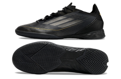 Men's Adidas F50 Pro IC Indoor & Futsal Low-Tops Football Shoes - Black/Silver/Gold