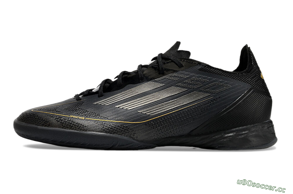Men's Adidas F50 Pro IC Indoor & Futsal Low-Tops Football Shoes - Black/Silver/Gold 0