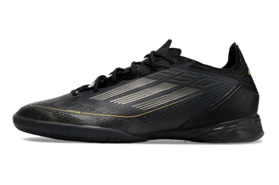 Men's Adidas F50 Pro IC Indoor & Futsal Low-Tops Football Shoes - Black/Silver/Gold
