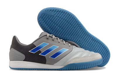 Men's Adidas Top Sala Competition IC Indoor & Futsal Low-Tops Football Shoes - Grey/Blue/White