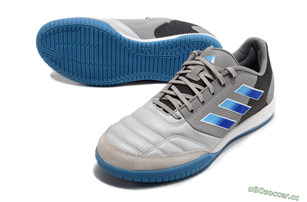 Men's Adidas Top Sala Competition IC Indoor & Futsal Low-Tops Football Shoes - Grey/Blue/White 3