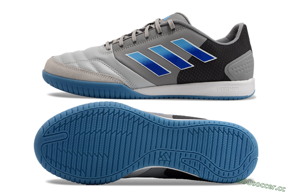 Men's Adidas Top Sala Competition IC Indoor & Futsal Low-Tops Football Shoes - Grey/Blue/White 1