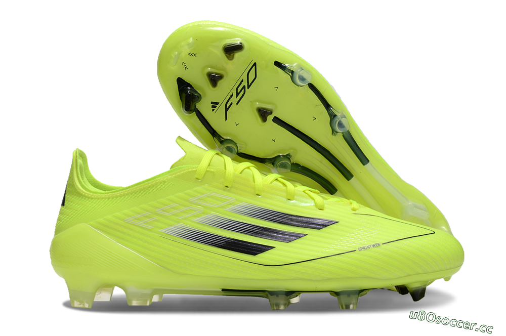 Men's Adidas F50 Elite FG Firm Ground Low-Tops Football Boots - Yellow/Black 2