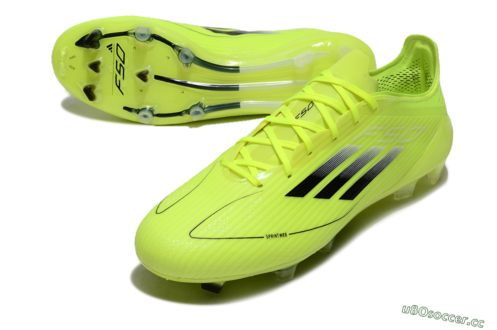 Men's Adidas F50 Elite FG Firm Ground Low-Tops Football Boots - Yellow/Black 3
