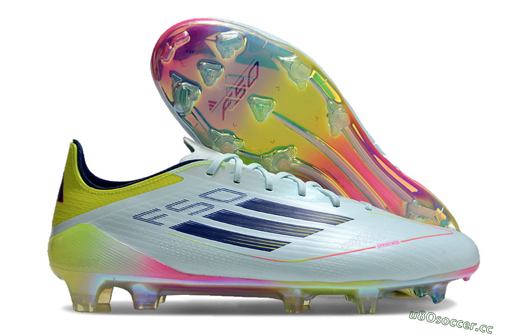 Men's Adidas F50 Elite FG Firm Ground Low-Tops Football Boots - Jade/Blue/Yellow 2