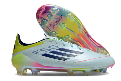 Men's Adidas F50 Elite FG Firm Ground Low-Tops Football Boots - Jade/Blue/Yellow