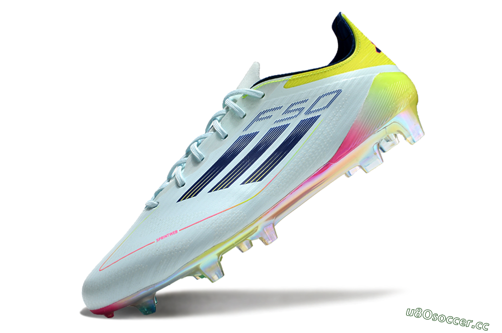 Men's Adidas F50 Elite FG Firm Ground Low-Tops Football Boots - Jade/Blue/Yellow 5