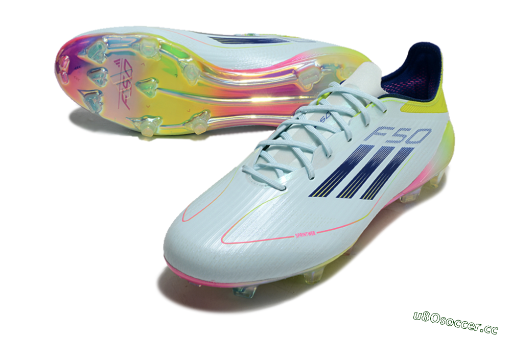 Men's Adidas F50 Elite FG Firm Ground Low-Tops Football Boots - Jade/Blue/Yellow 3