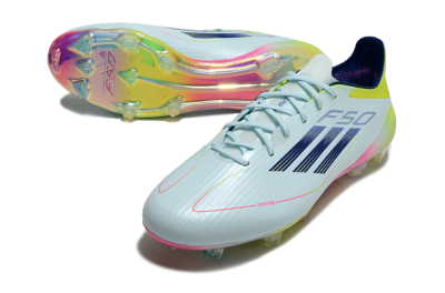 Men's Adidas F50 Elite FG Firm Ground Low-Tops Football Boots - Jade/Blue/Yellow