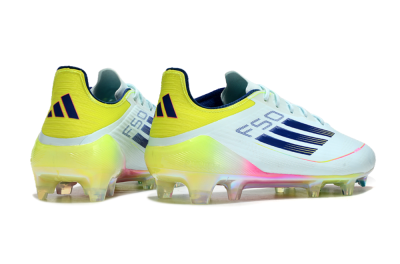 Men's Adidas F50 Elite FG Firm Ground Low-Tops Football Boots - Jade/Blue/Yellow