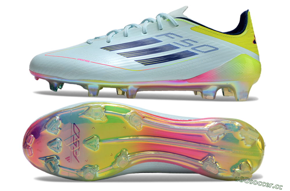 Men's Adidas F50 Elite FG Firm Ground Low-Tops Football Boots - Jade/Blue/Yellow 1