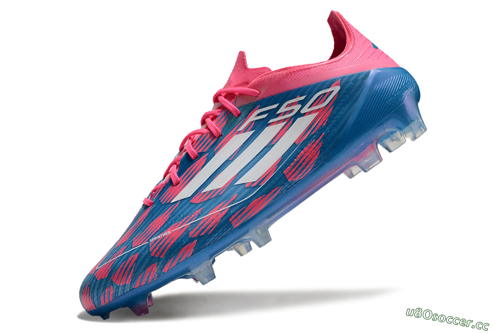 Men's Adidas F50 Elite FG Firm Ground Low-Tops Football Boots - Blue/Red/White 5