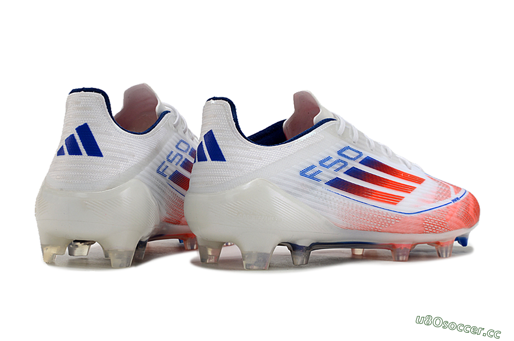 Men's Adidas F50 Elite FG Firm Ground Low-Tops Football Boots - White/Red/Blue 6