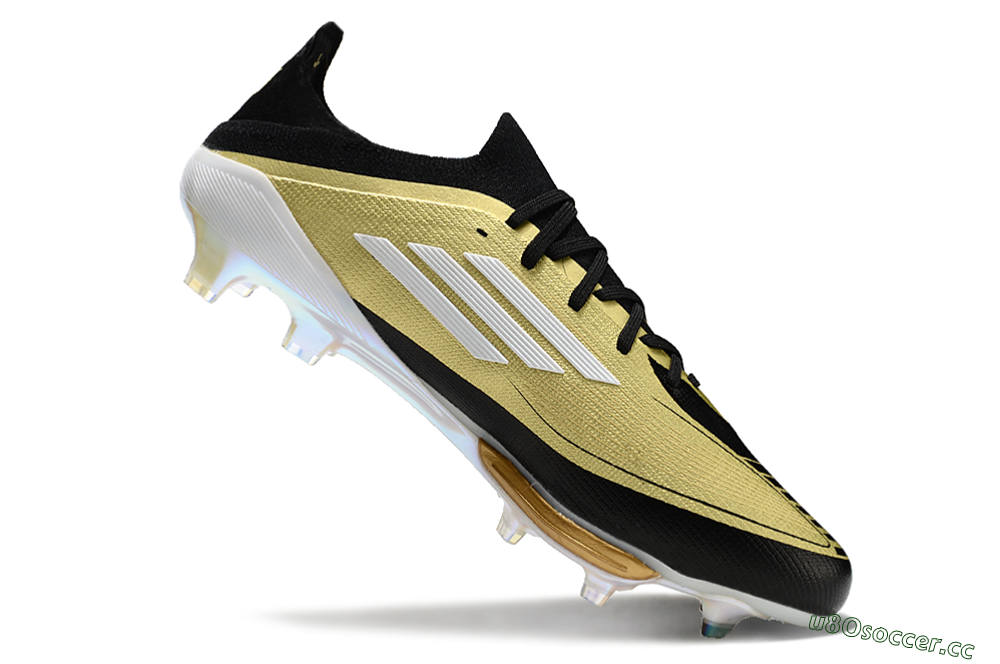 Men's Adidas F50+ Lightstrike Pro FG Firm Ground Low-Tops Football Boots - Gold/Black/White 4