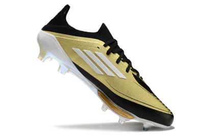 Men's Adidas F50+ Lightstrike Pro FG Firm Ground Low-Tops Football Boots - Gold/Black/White