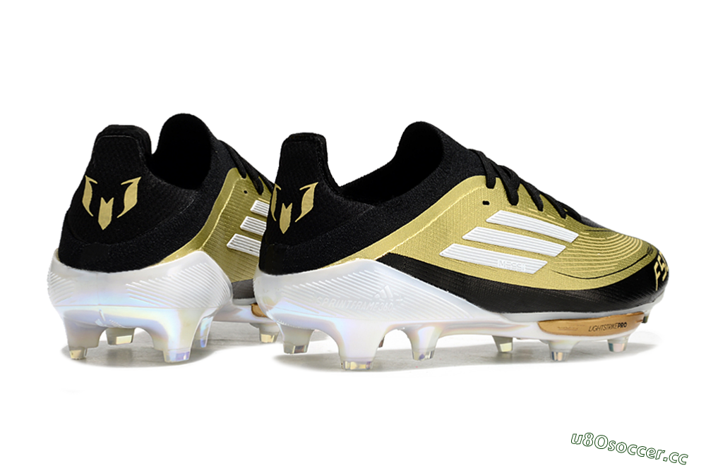 Men's Adidas F50+ Lightstrike Pro FG Firm Ground Low-Tops Football Boots - Gold/Black/White 6