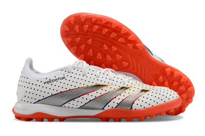Men's Adidas Predator 24 Elite TF Artificial Turf Low-Tops Football Shoes - White/Black/Red