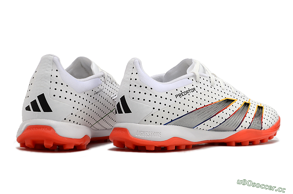 Men's Adidas Predator 24 Elite TF Artificial Turf Low-Tops Football Shoes - White/Black/Red 6