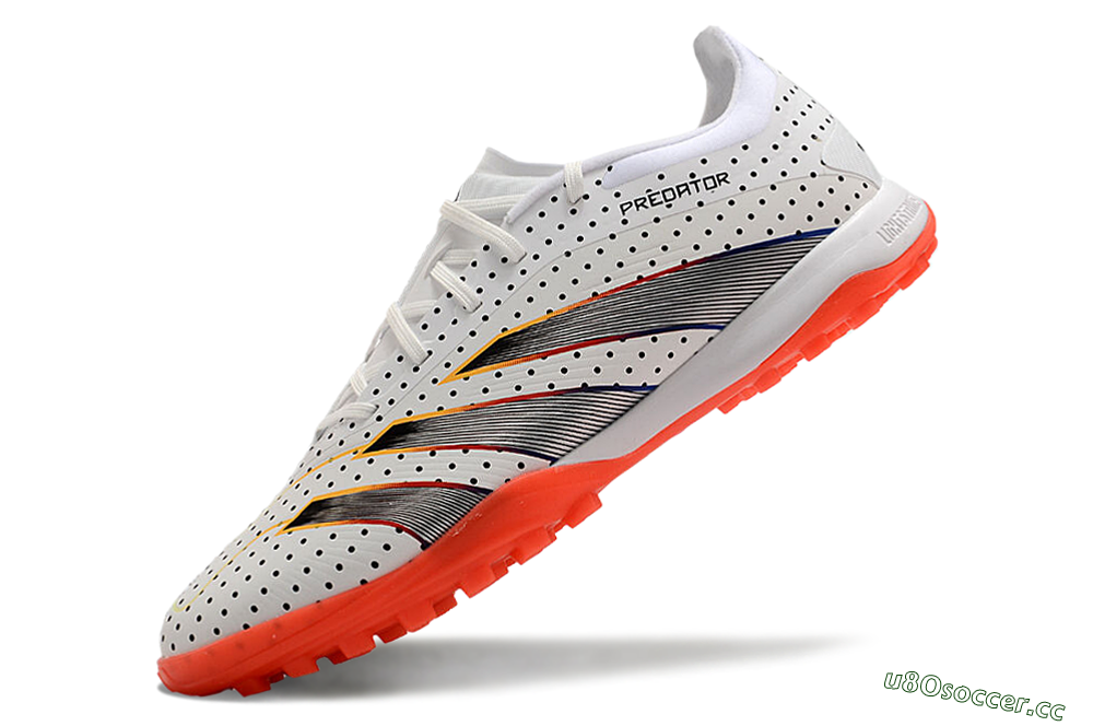 Men's Adidas Predator 24 Elite TF Artificial Turf Low-Tops Football Shoes - White/Black/Red 5