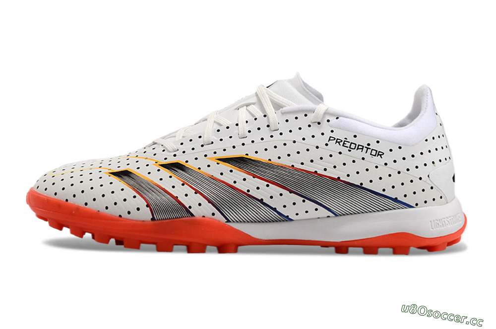 Men's Adidas Predator 24 Elite TF Artificial Turf Low-Tops Football Shoes - White/Black/Red 0