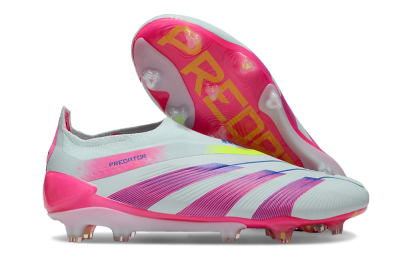 Men's Adidas Predator Elite 24 Laceless FG Firm Ground Low-Tops Football Boots - Jade/Blue/Pink