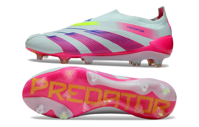 Men's Adidas Predator Elite 24 Laceless FG Firm Ground Low-Tops Football Boots - Jade/Blue/Pink